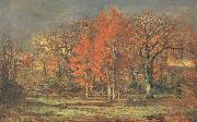 Charles leroux Edge of the Woods,Cherry Tress in Autumn oil painting on canvas